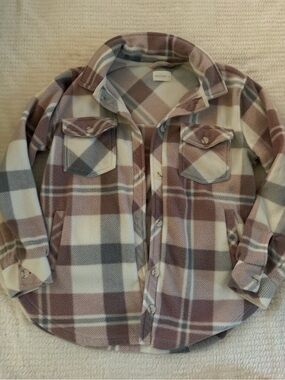 Plaid Shacket - Mauve & Gray